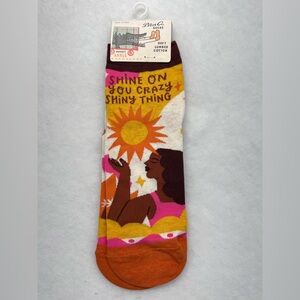 NWT Blue Q ‎ Women’s Ankle “ Shine on you crazy shiny thing” socks